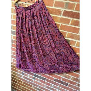 80s/90s Tony Lambert Paisley Skirt Pink Purple Size 10